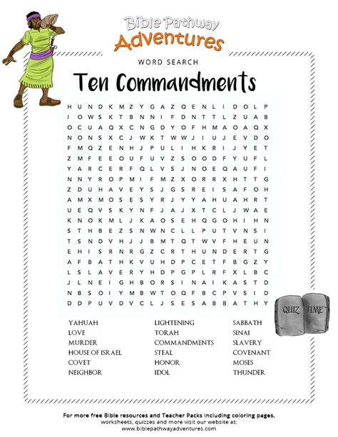 Bible Word Search Ten Commandments Free Download