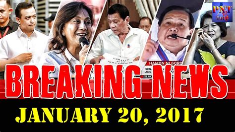 Popular news will be selected and must be current within 24hrs or less. PHILIPPINE NEWS TODAY! January 20, 2017 - YouTube