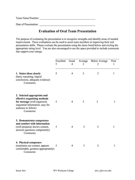 Presentation Evaluation Questions Form Fill Out And Sign Printable