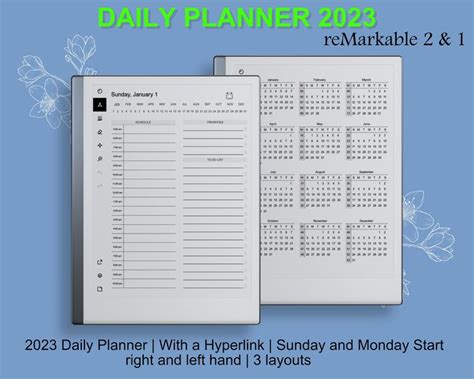 Remarkable 2 Templates 2023 Daily Planner Remarkable 2 Digital