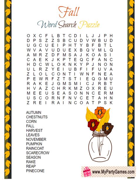 18 Fun Fall Word Search Puzzles Kitty Baby Love Fall Word Search Best