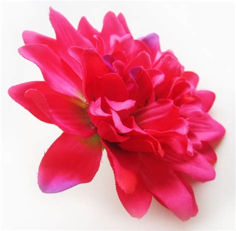 4 hot pink silk dahlia heads artificial flower 4 inches etsy