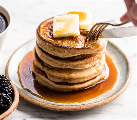 This greek yogurt pancakes recipe is a bit lighter than your usual pancake recipe. Healthy Greek Yogurt Pancakes - JoyFoodSunshine