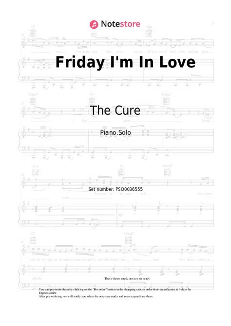 The Cure Friday Im In Love Sheet Music For Piano Download Piano
