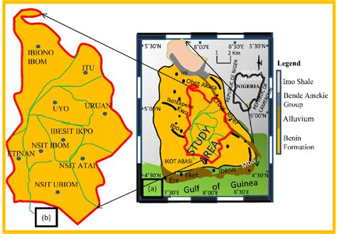 Map Showing The Study Area Location And General Geology Of Akwa Ibom