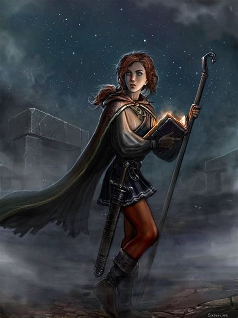 F Wizard Magic Book Staff Cloak Sword Night Traveler Mysterious Mist By Sirtiefling Character