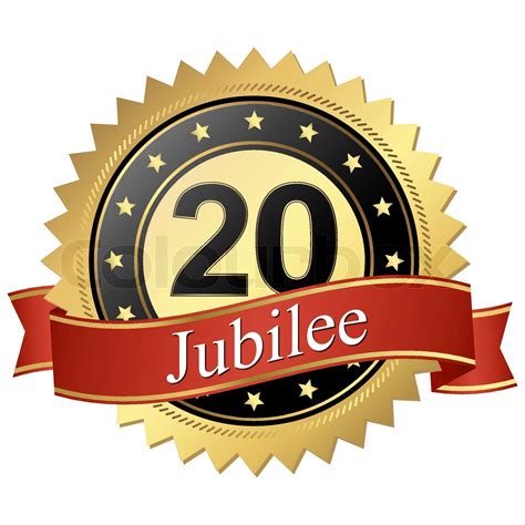 Jubilee Button With Banners 20 Years Stock Vector Colourbox