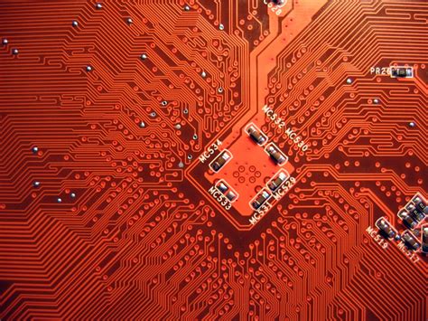 Red Circuit Board Background