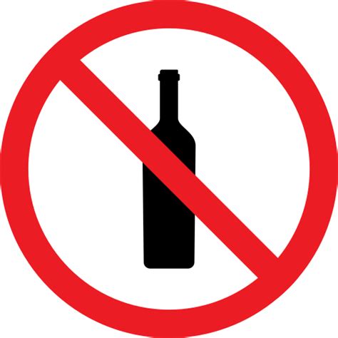 Forbidden Drink Bottles Bottle Prohibition Signal Sign And Symbol Icons