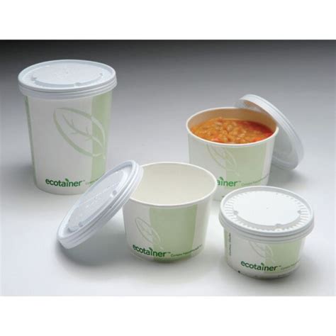 Ecotainer Polystyrene 8 Oz Soup Disposable Container Flat Lids 3 78