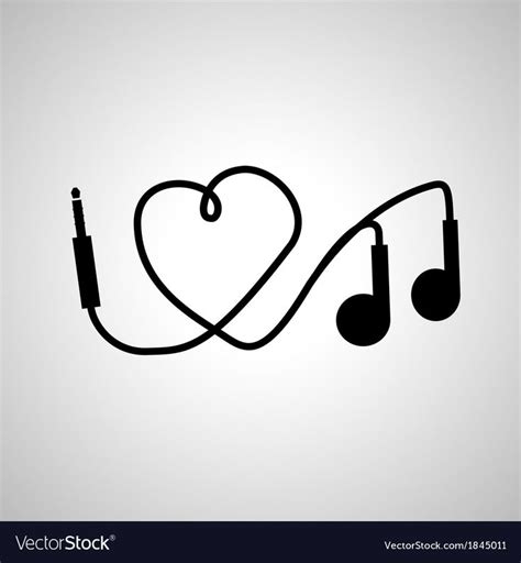 I Love Music Headphones Royalty Free Vector Image Aff Headphones