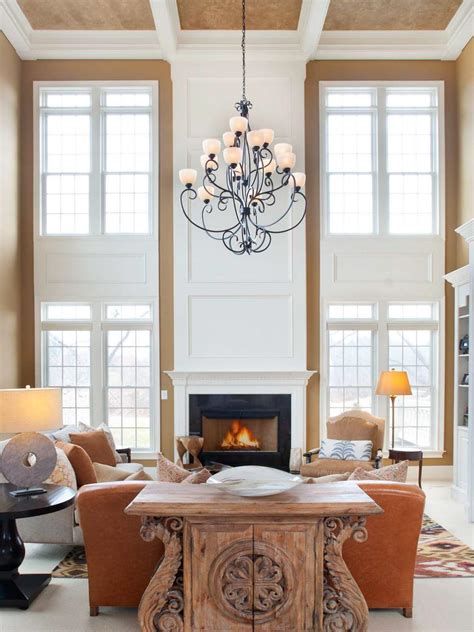 Transitional Neutral Two Story Living Room Hgtv
