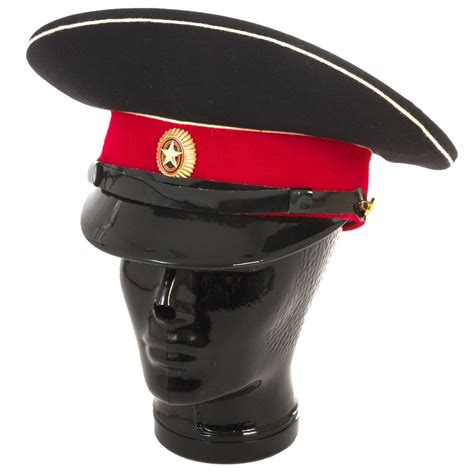 Original Russian Soviet Army Cap Visor Forage Peaked Cadet Hat Red