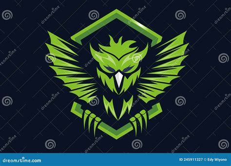 Owl Green Owl Logo And Illustration Stock Illustration Illustration