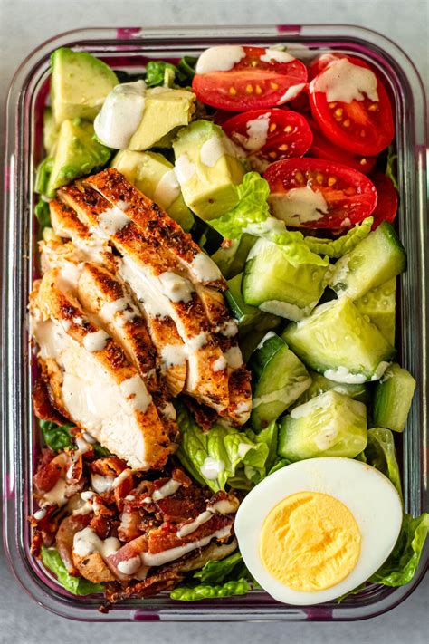 Easy Cobb Salad Meal Prep Recipe Lunch Recipes Healthy Salad Meal