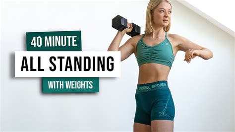 40 min you vs you all standing hiit workout weights no repeat full body home workout youtube