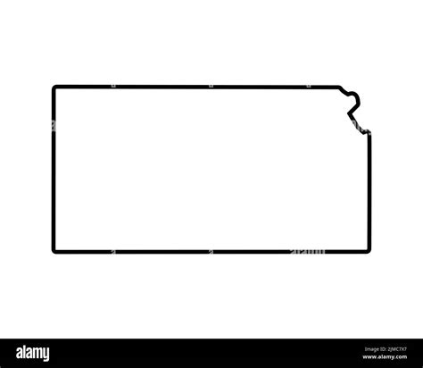 Mapa Del Estado De Eeuu Símbolo De Contorno De Kansas Ilustración