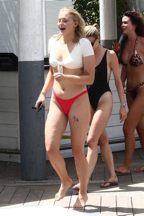 Sophie Turner In Bikini Out With Joe Jonas By The Delano Hotel Pool In Miami