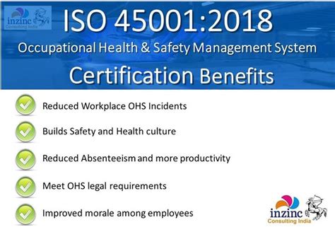 Iso 45001 Certification Benefits Safety Management System