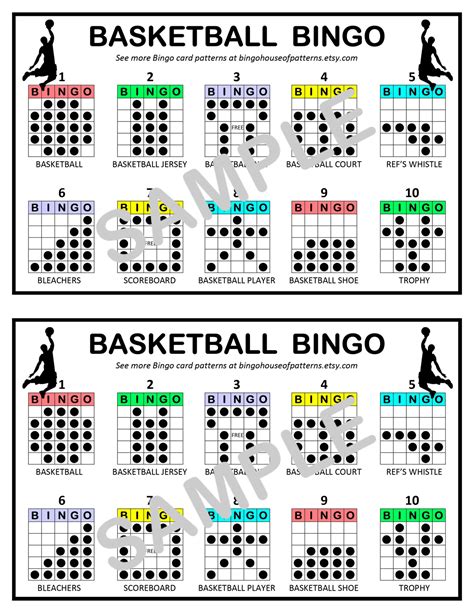 Basketball Bingo Card Patterns For Really Fun Bingo Games Bingo Cards