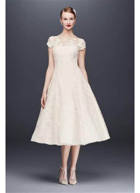 Pretty, princessy wedding dresses from oleg cassini bridal collection. Oleg Cassini Cap Sleeve Illusion Wedding Dress - Davids Bridal