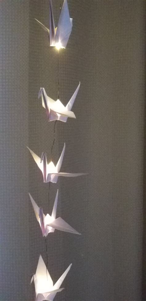 Large 6x6 White Origami Peace Crane String Lights 7 Feet Etsy