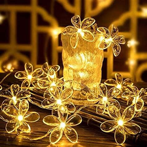 Cynzia Pink Cherry Blossom Flower String Lights 40 Led 13ft