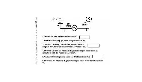 Simple Circuit Series Worksheet by Scorton Creek Publishing - Kevin Cox