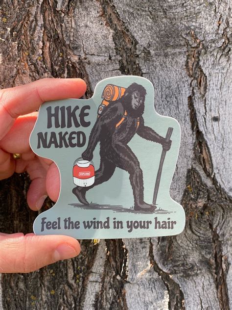 Bigfoot Hike Naked Sticker Funny Laptop Decal Outdoor Etsy