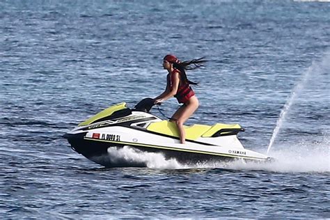 Bella Hadid Dons A Black Bikini As She Goes For Jet Ski Ride In Miami