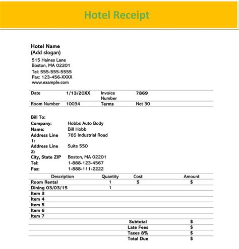 I need a receipt showing that i stayed there in order for an organization to help me with a security deposit on a place so that me and my husband and children are not homeless ant longer. Motel 6 Blank Receipt : 6 Hotel Bill Format Blank Sample ...