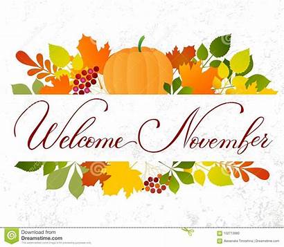 November Hello Vector Lifestyle Lettering Banner Typography