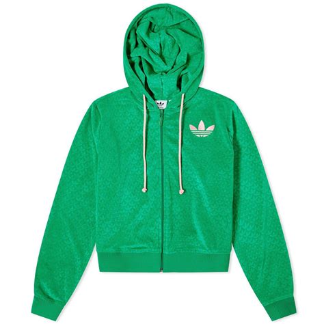Adidas Adicolor 70s Velour Zip Hoody In Green Lyst Uk