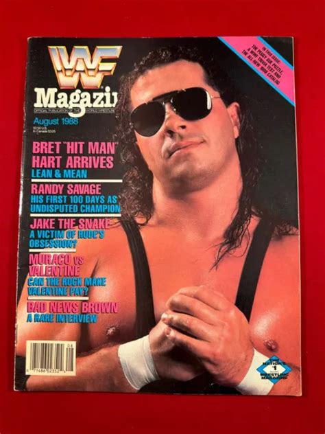 WWF WWE MAGAZINE August 1988 Bret Hart Bad News Brown Hulk Hogan Roma