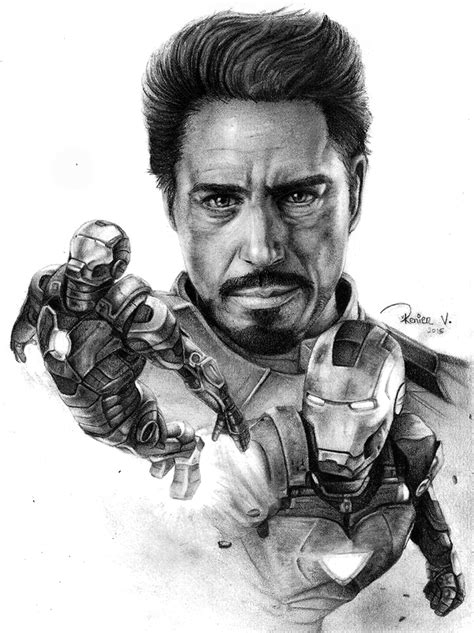 Tony Stark Line Art