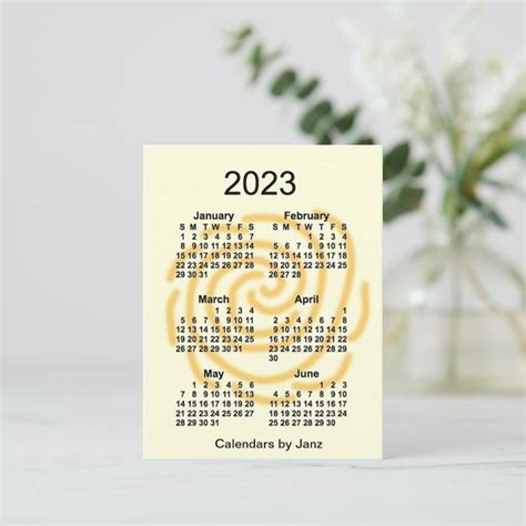 2023 Sunny Days 6 Month Mini Calendar By Janz Postcard Zazzle Mini