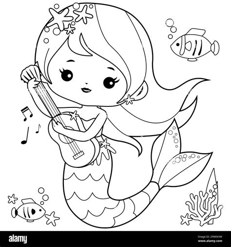 Coloring page mermaid hi-res stock photography and images - Alamy