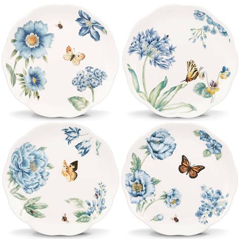 Lenox 833416 Butterfly Meadow Blue 4 Piece Dessert Plate Set