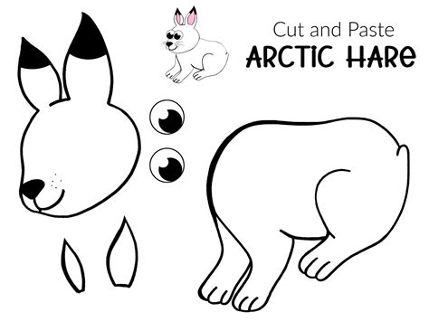 Free Printable Arctic Hare Craft for Kids with Template