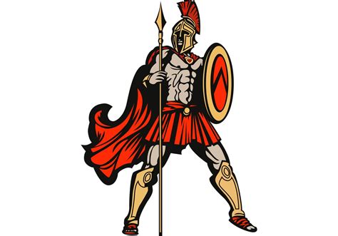 Free Vector Spartan With Spear And Shield Download Free Vector Art