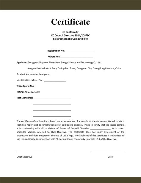 40 Free Certificate Of Conformance Templates And Forms Templatelab