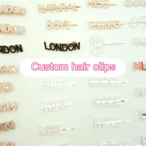 Free Custom Alphabet Hair Clip Rhinestone Word Hair Pins Crystal Paved