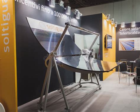 Solar Mirror On Display At Solarexpo 2014 In Milan Italy Editorial