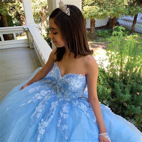 Sky Blue Princess Sexy Lace Quinceanera Prom Dresses Sweetheart Beaded