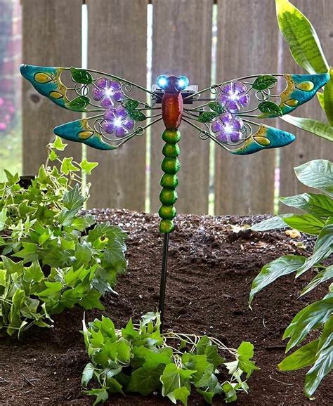 1 Dragonfly Solar Light Garden Stake Yard Art Flowerbed Lawn In 2020