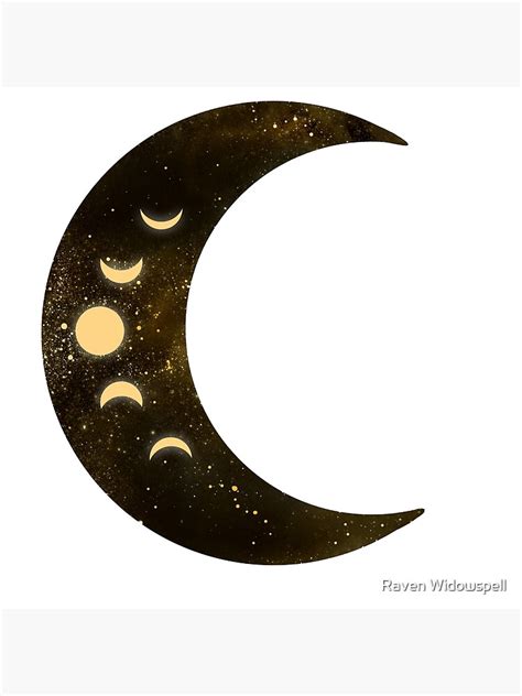 Gold Crescent Moon Phases Art Board Print For Sale By Raven