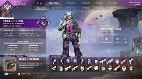 All Legend Skins In The Spellbound Collection Event Apex Legends
