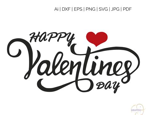 Happy Valentines Day SVG Happy Valentines Day DXF Silhouette - Etsy