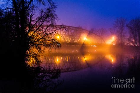 Foggy Sunset At The Bridge Photograph By Steve Schaum Fine Art America