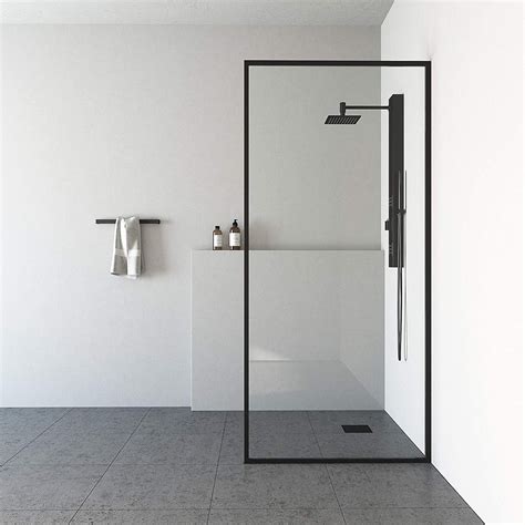 Vigo Zenith Fixed Glass Shower Wall Panels Framed Tempered Shower Glass Panel For Open Walk In